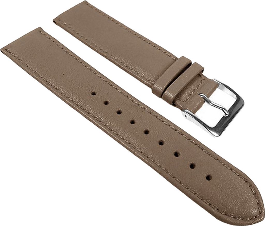 Uhrenarmband weiches Kalbnappa Leder Taupe Miami 24976S, Stegbreite:10mm
