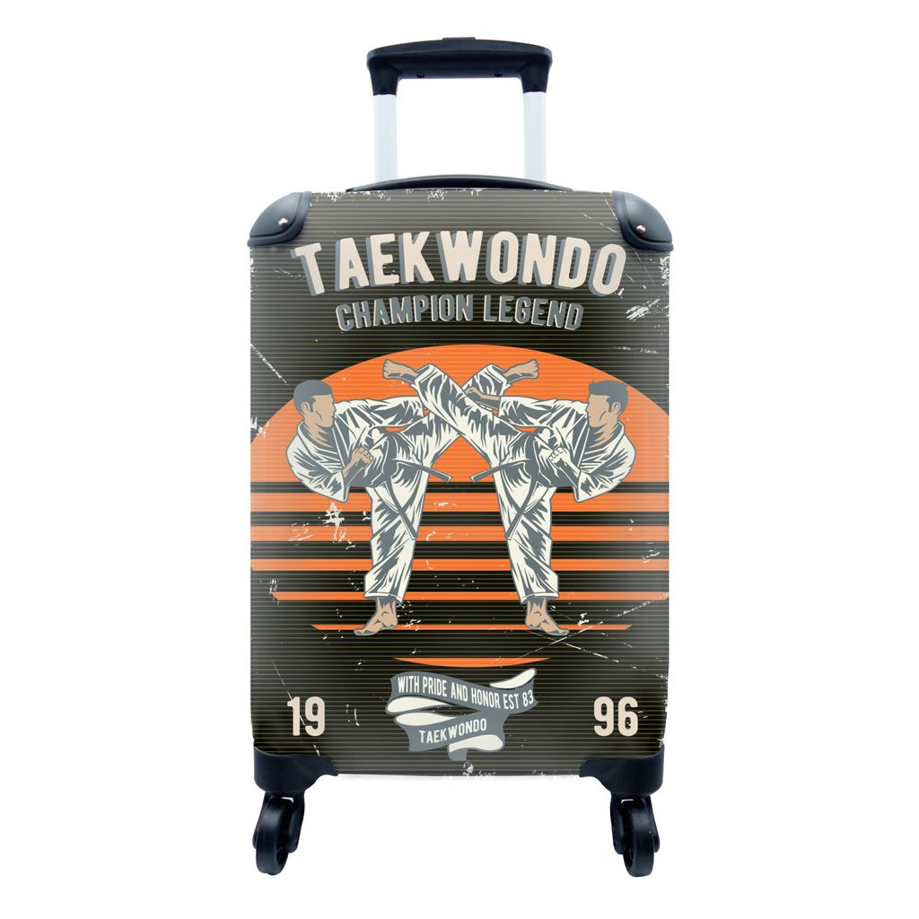 MuchoWow Koffer Handgepäck Trolley Rollkoffer Kleine Reisekoffer mit 4 Rollen - Jahrgang - Karate - Pak - Cabin Size < 55x40x23 cm & 55x40x20 cm...