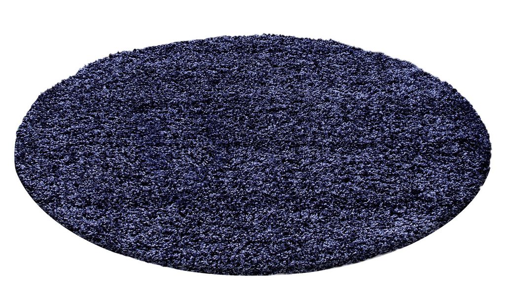 Hochflor Teppich LIFE Marineblau 120 cm Rund