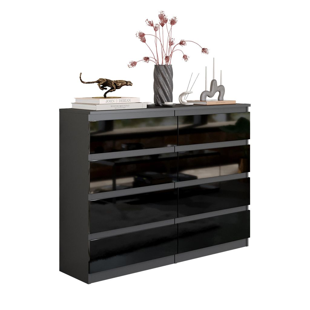 GABRIEL - Cassettiera / credenza con 8 cassetti - antracite Immagine del prodotto 