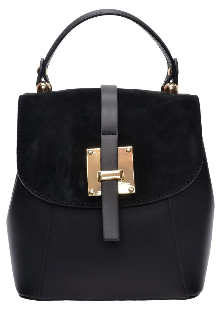 Sac à dos en cuir noir pour femme Roberta M - Accessoire de Mode SS26 Chic