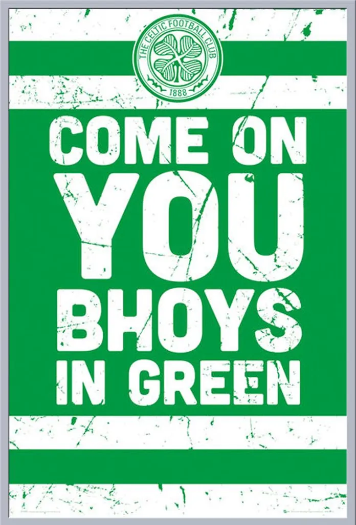 Affiche Celtic FC Vintage avec cadre Shinsuke Maxi argenté 61x91,5 cm