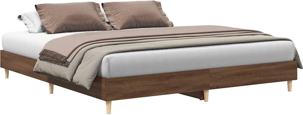 Bettgestell ohne Matratze Braun Eichen-Optik 200x200 cm