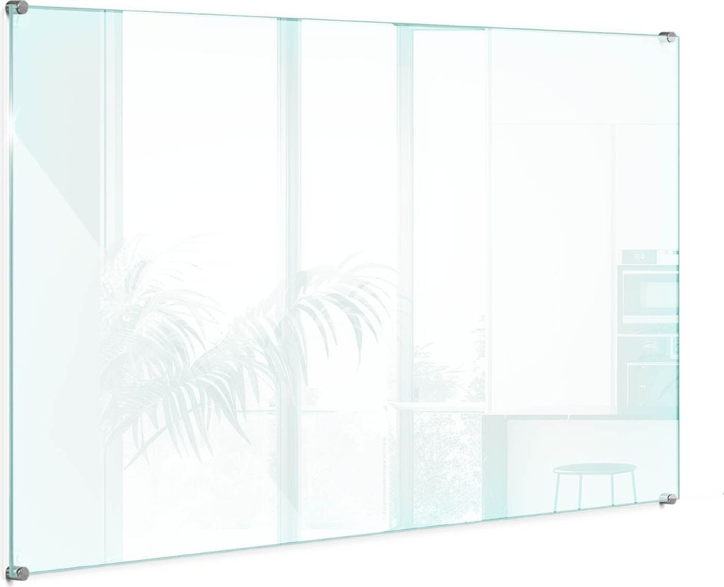 Transparente Glasplatte Küche – Klarglas – Dekorative – 6mm ESG Sicherheitsglas – Glas Spritzschutz – 100x70 cm