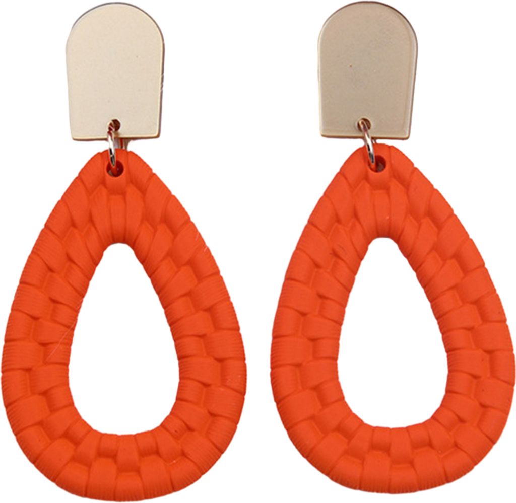 1 Paar hohle, geflochtene Ohrringe in Wassertropfenform, handgefertigte Ohrstecker, übertriebene Statement-Creolen für den Sommer und den Strand