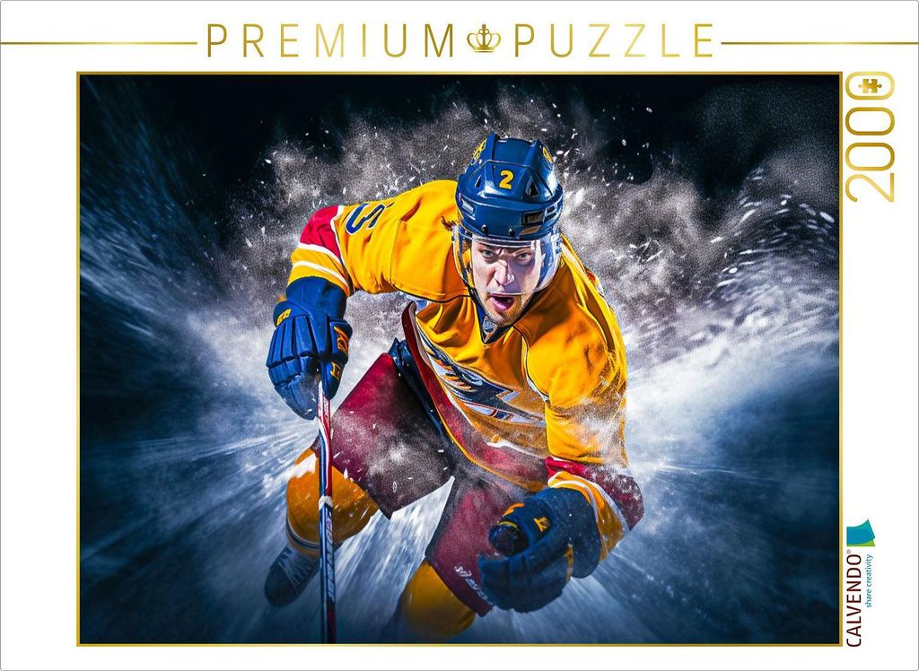 CALVENDO Puzzle Ein Motiv aus dem Kalender Eishockey und positive Gedanken | 2000 Teile Lege-Größe 90x67cm Foto-Puzzle für glückliche Stunden