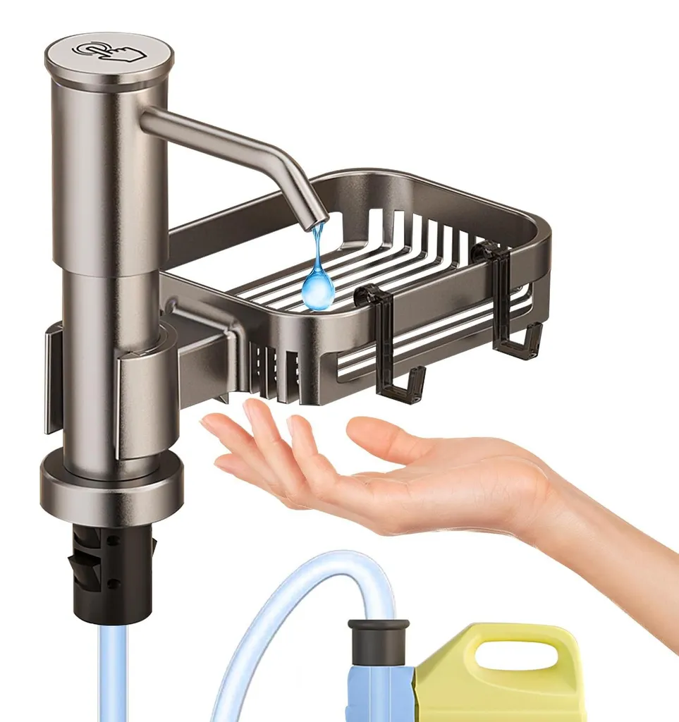 Distributeur savon cuisine encastrable pour évier propre et organisé