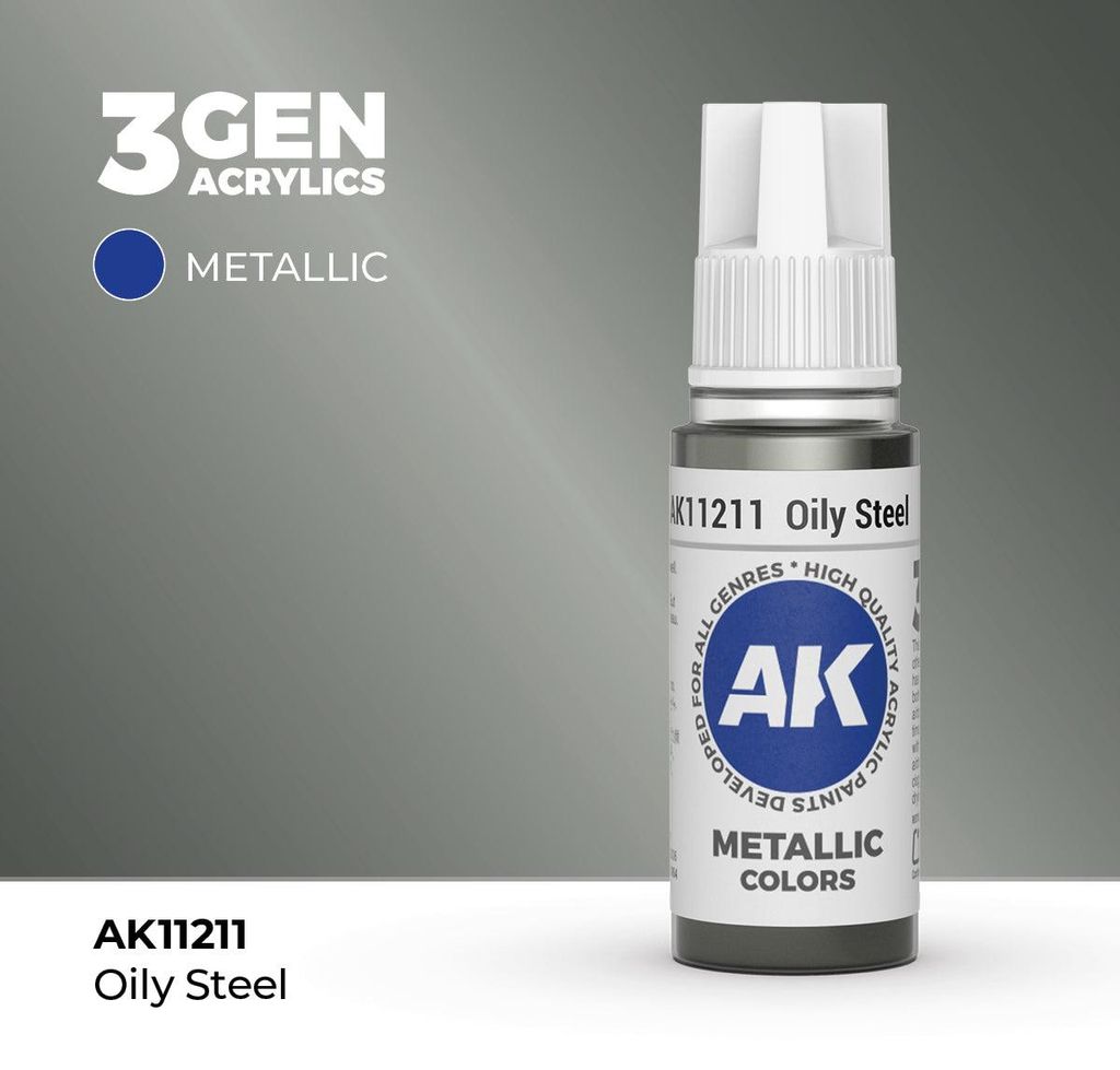 AK Interactive 3GEN Oily Steel 17ml