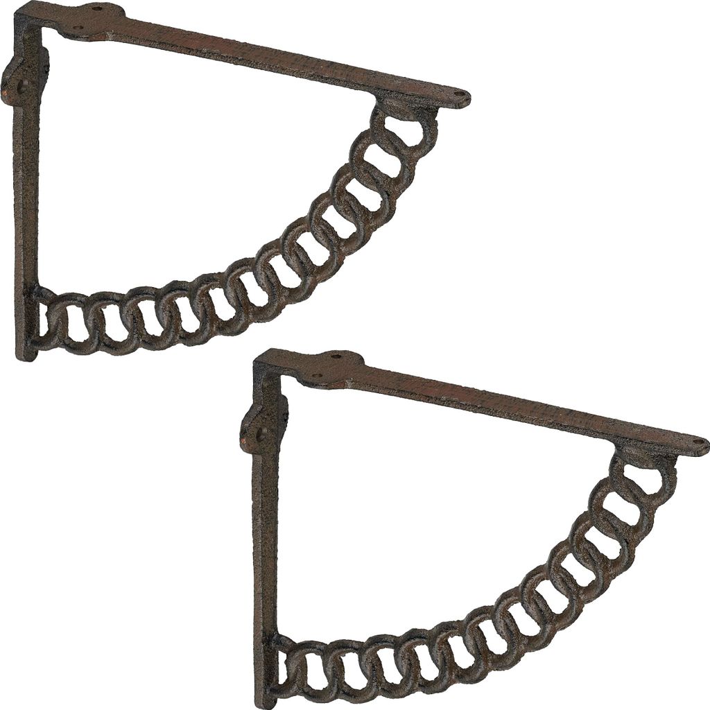 Supports d'étagères Relaxdays, lot de 2, fonte, motif Image du produit 