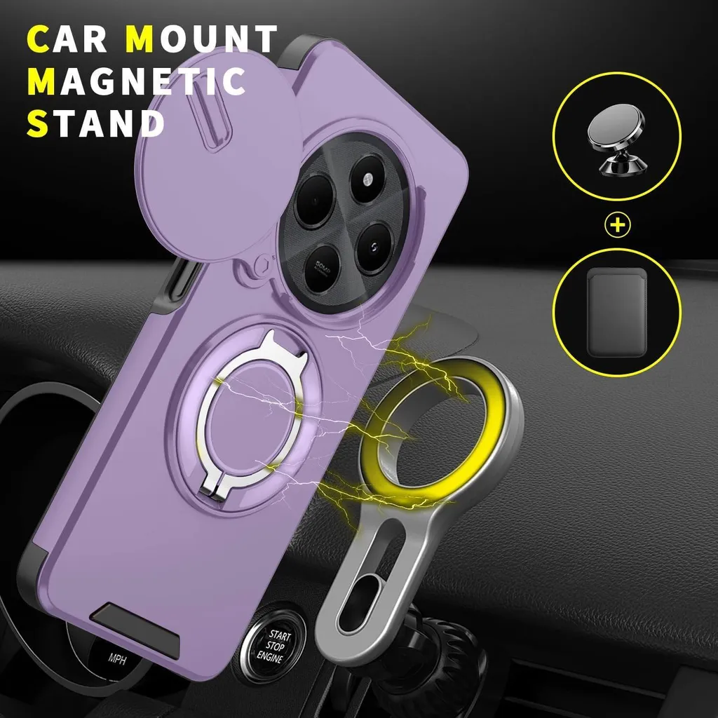 Cover Rugged Xiaomi Redmi 14C / Poco C75 Viola con Slide Camera 360 - 4