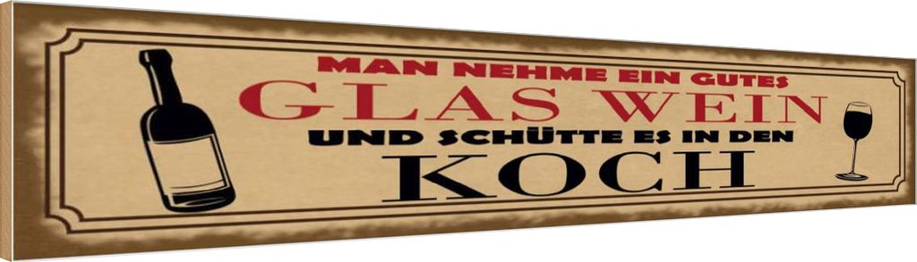 vianmo Holzschild 10x46 cm man nehme ein gutes Glas Wein Essen Trinken