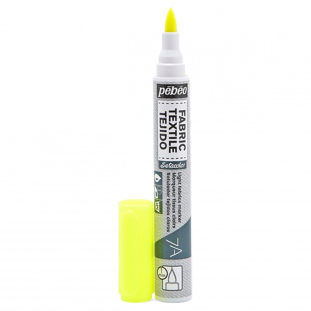 Pebeo Setaskrib Light Fabrics Marker, 13 Fluo Yellow