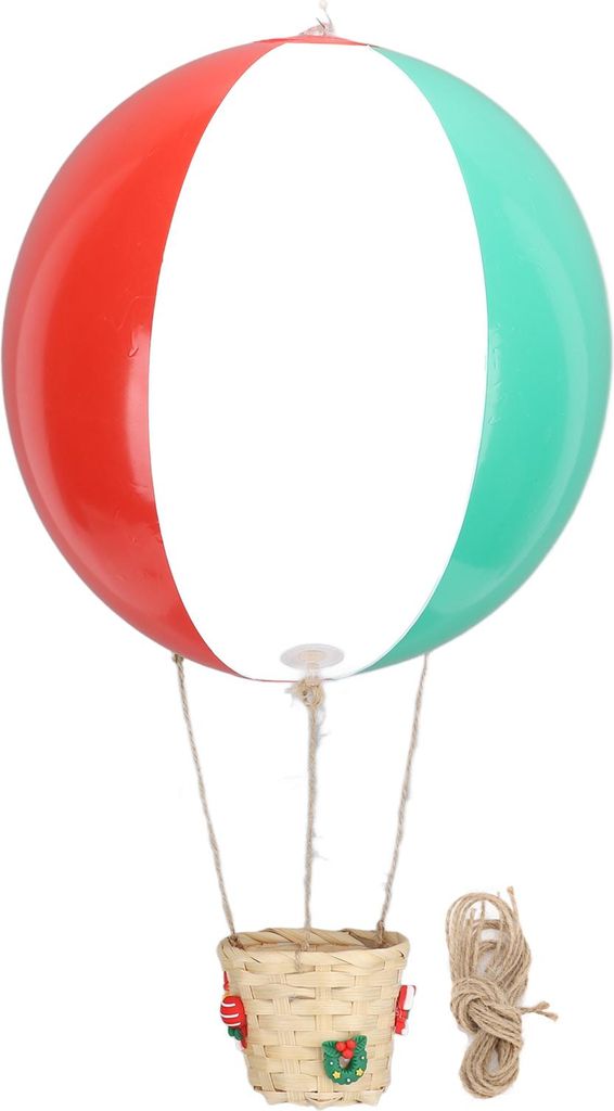 Heißluftballon mit Rattan -Korb PVC farbig Dekoration für Weihnachtsdekoration
