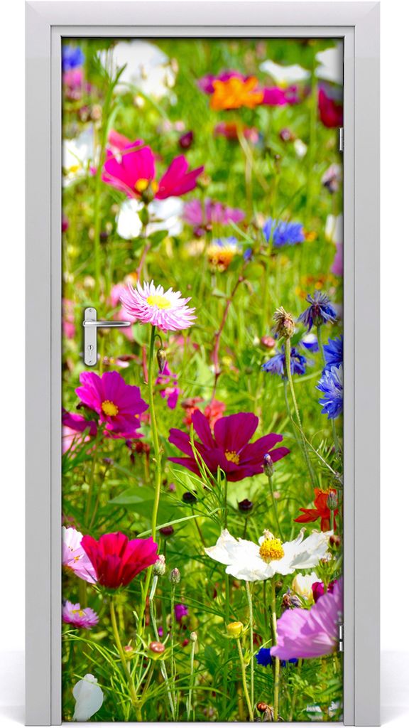 Tulup Türaufkleber 85x205 cm Dekorative Aufkleber Selbstklebend Wasserdichte Tapete Abnehmbar Schlafzimmer Wohnzimmer Wohnkultur - wilde Blumen