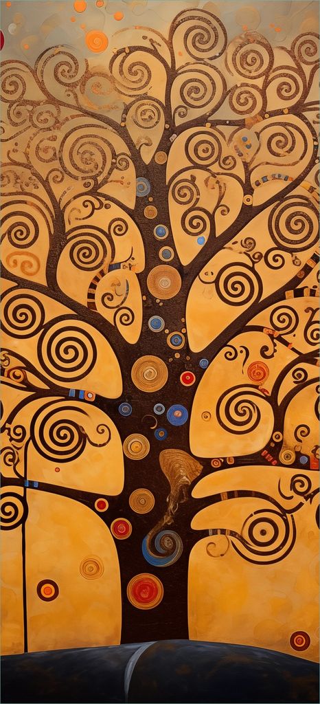 Wallario selbstklebende Türtapete 93 x 205 cm mit Schutzlaminat - Baum des Lebens