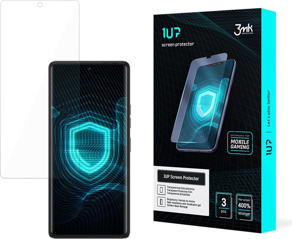 3mk Display Schutzfolie 1UP für Vivo V40 Lite transparent Gaming (3 Stück)
