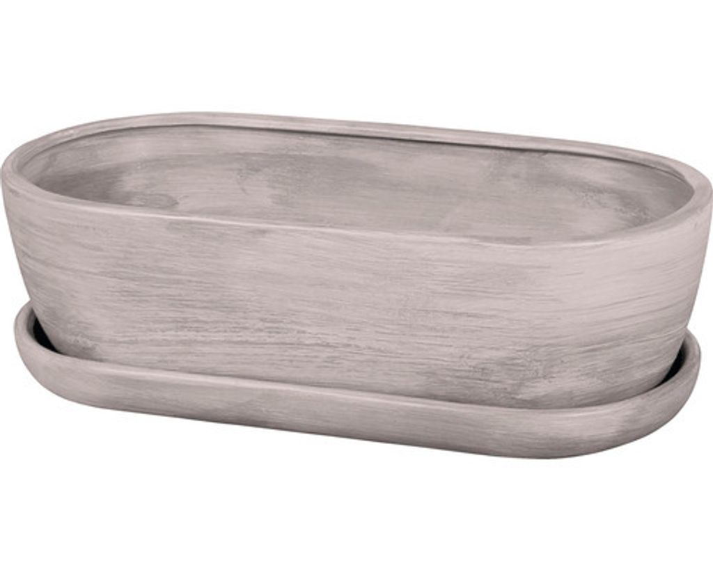 Truhlík na kaktusy KAKTUS O GREY s podmiskou 32 cm matný Obrázek produktu 