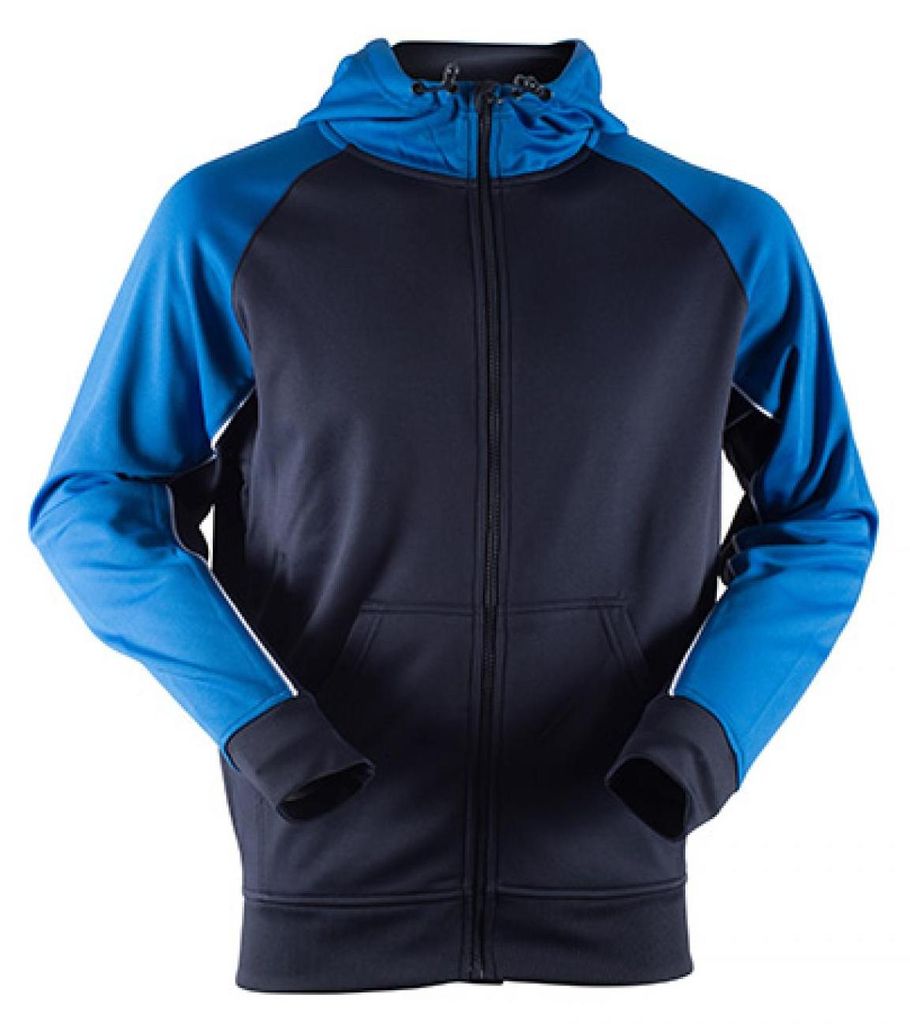 Finden+Hales LV340 | HerrenPanelled Sports Hoodie / Trichterkragen - Farbe: Navy/Royal/White - Größe: M
