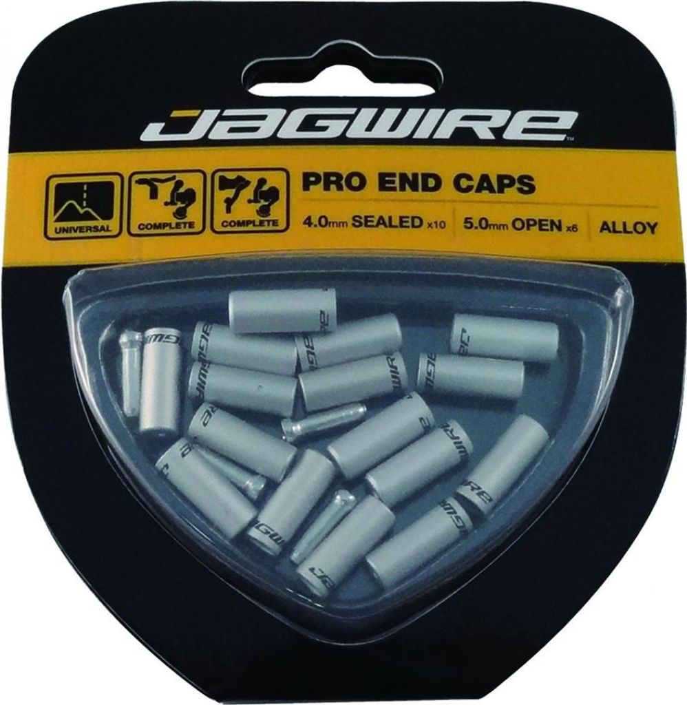Jagwire Universal Pro Endkappenset 4 und 5 mm Silber - Gedichtete Endkappen f...