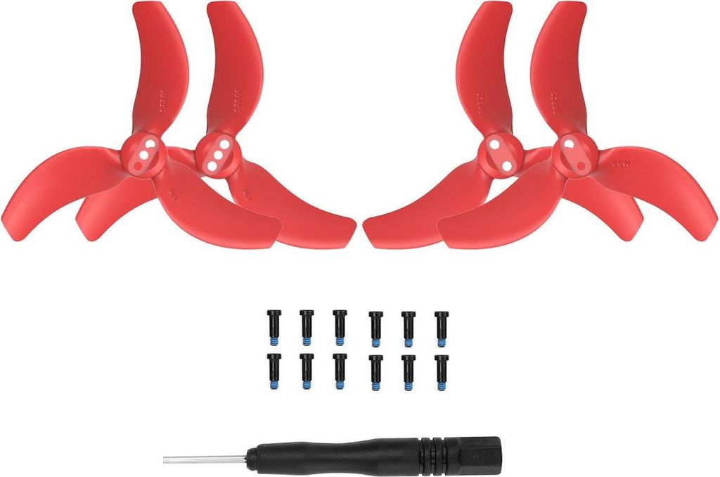 Für DJI Avata 2 Drohne 2x Sunnylife Farbenfrohe 3-Blatt Ersatz Propeller Rot