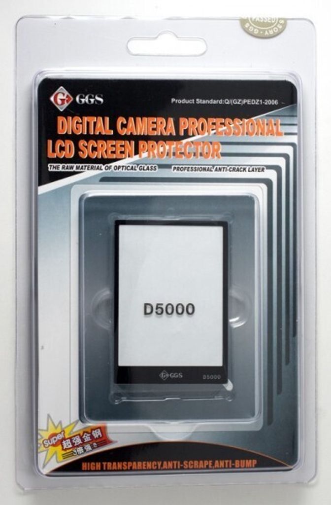 GGS Displayschutz aus Glas kompatibel mit Nikon D5000 optisch vergütetes Echtglas Protector