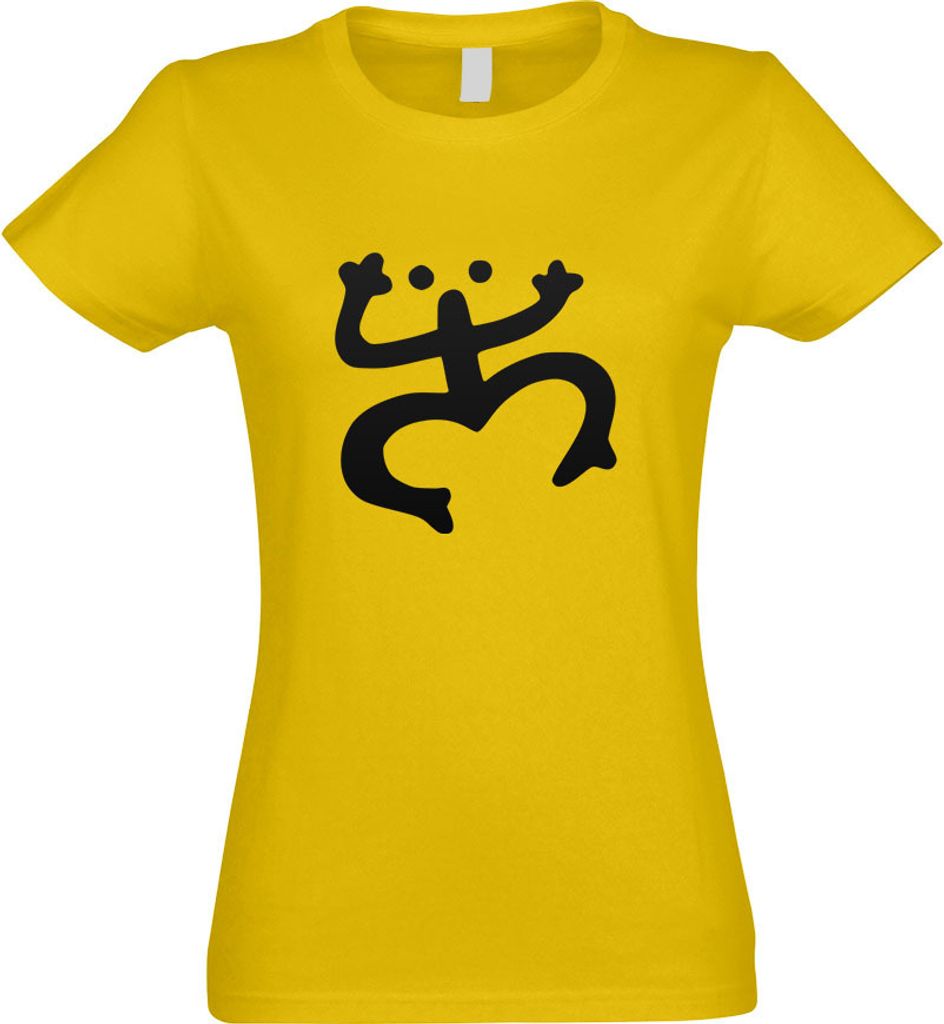 Kiwistar - T-Shirt tailliert - Damen - gelb - Coqui Frog Symbol - mit Motiv Bedruckt - Funshirt Design - Sport - Freizeit - Damen - XL