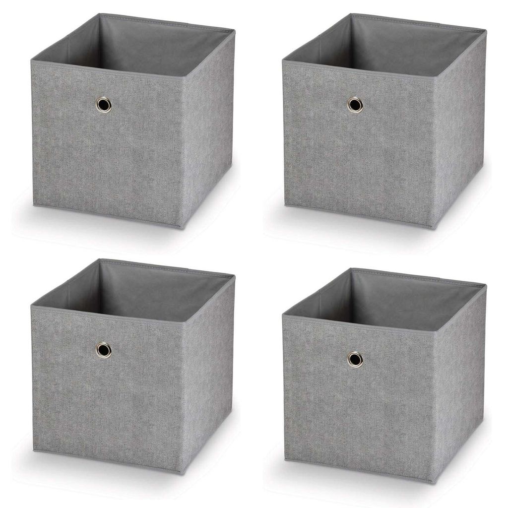 4x Faltbare Aufbewahrungsbox Polypropylen Grau 32x32x32 cm Produktbild 