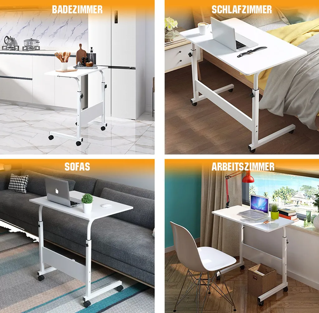Table d'appoint à roulettes chariot mobile design noir mat - Charge 15kg - 13