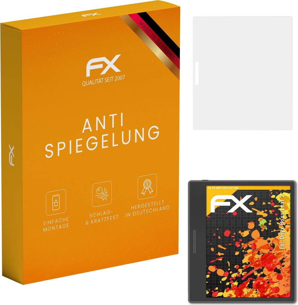 atFoliX FX-Antireflex 2x Schutzfolie kompatibel mit Onyx Boox Leaf 2 Displayfolie