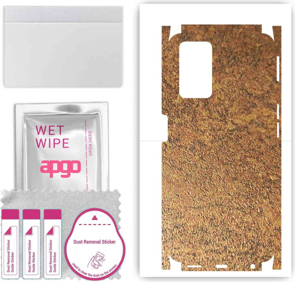 apgo Rückseite + Seiten Schutzfolie, Skin, kompatibel mit Oppo A76, Hinten Displayschutzfolie aus Vinylfolie, kratzfest, einfache Montage - Rostig...