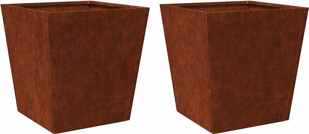 vidaXL Pflanzkübel 2 Stk. 50x50x50 cm Wetterfester Stahl Produktbild 