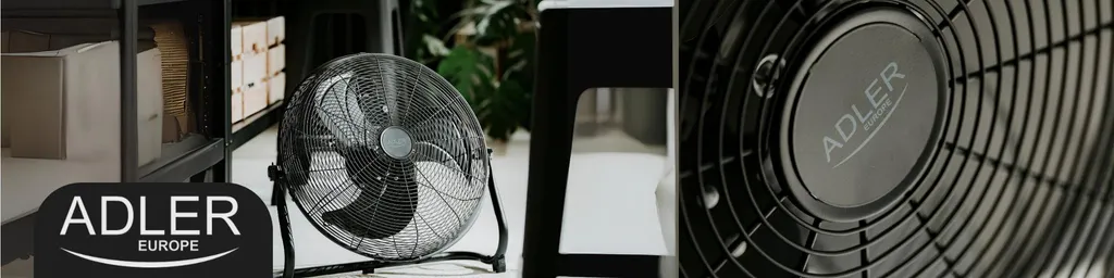Ventilateur de sol chromé ADLER AD7334 de 45cm avec inclinaison réglable 110W - 15
