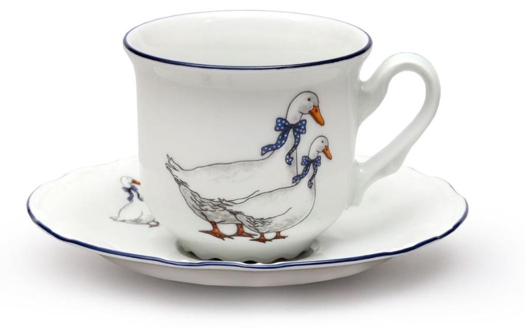 Thun 1794 Tasse mit Untertasse, Gänse, 230 ml, Porzellan, Produktbild 