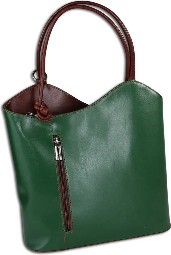 Sac à dos en cuir véritable bicolore pour femme | Toscanto
