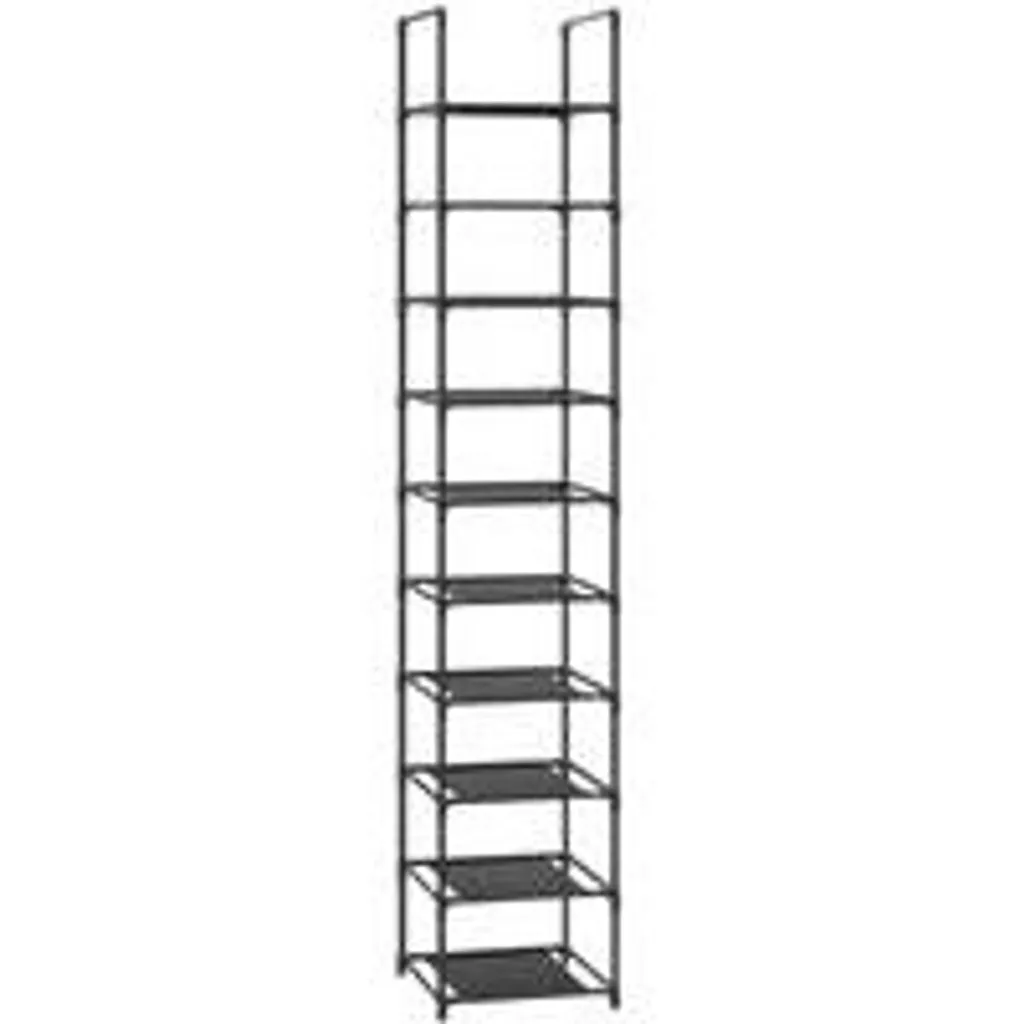 Étagère à chaussures 10 niveaux noire compacte pour entrée - Modèle L30