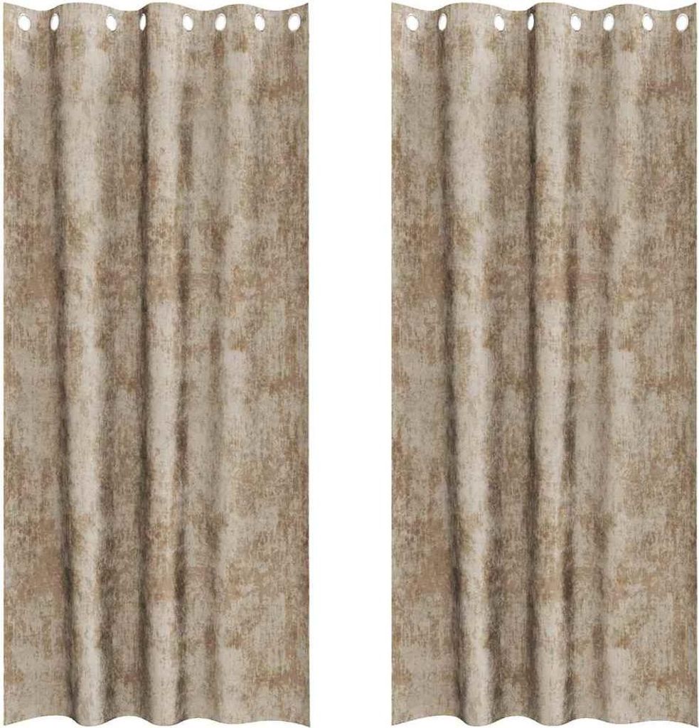vidaXL Samtvorhänge mit Vorhängen 2 pcs Champagner 225 x 140 cm Samt