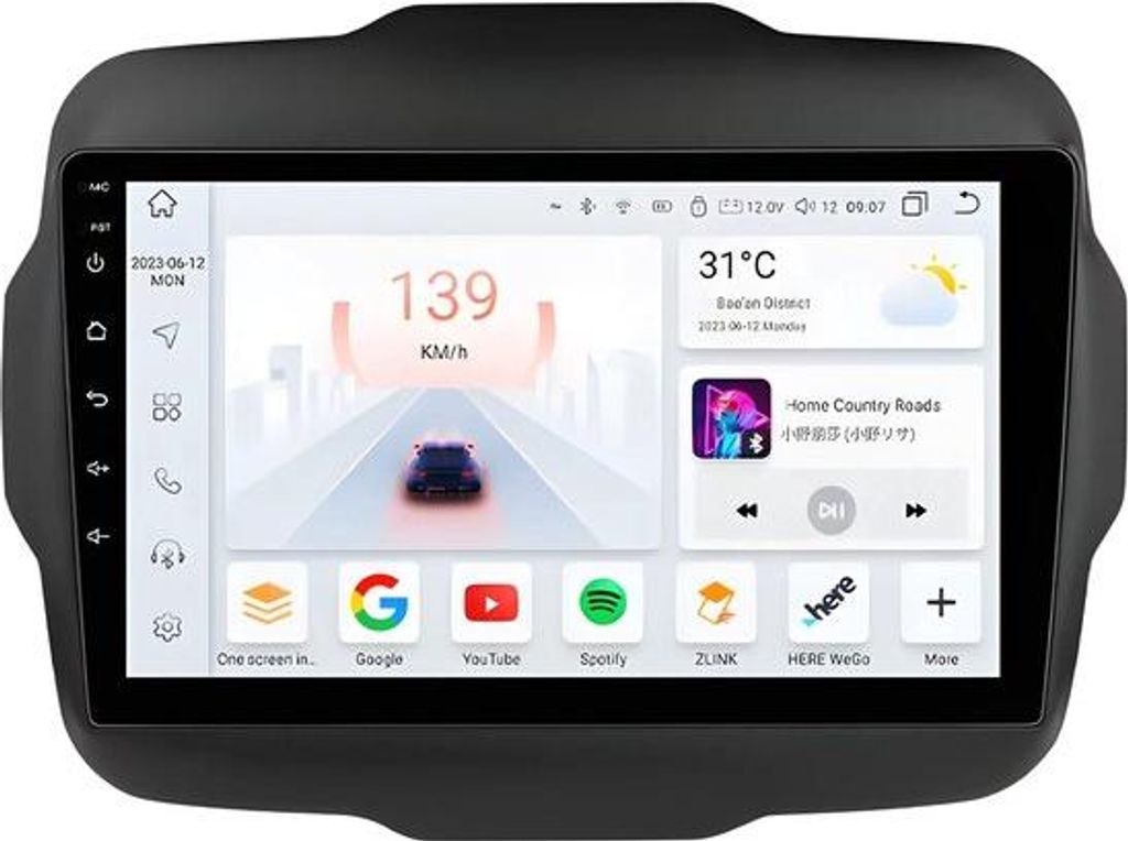 Autoradio mit Bluetooth und CarPlay für Jeep Renegade (2016–2020) – Kompatibel mit Apple und Android – Stereoanlage – Navigationssystem ...