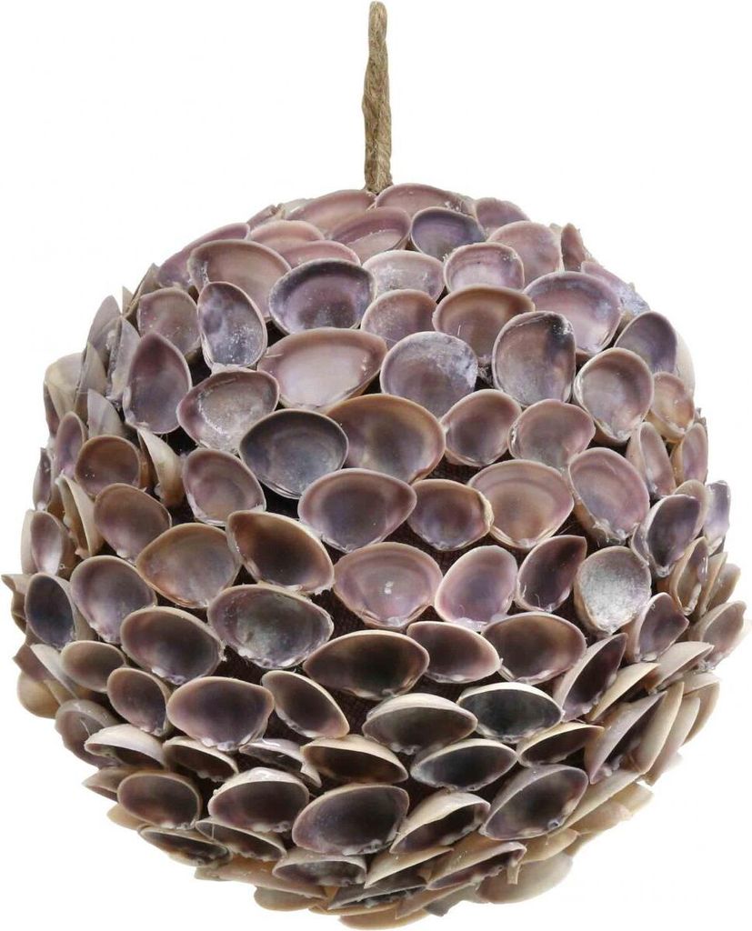 Deko Kugel Muscheln Ø18cm - Maritime Hängedeko, Muscheldeko, Natur Violet