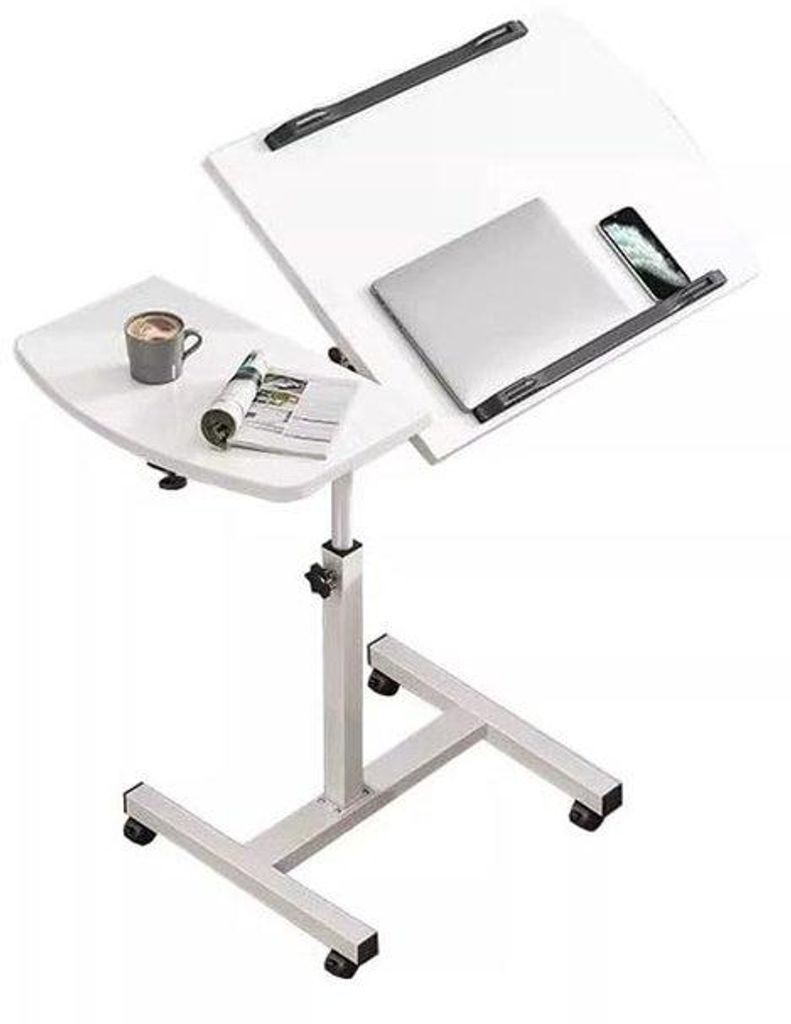 Verstelbare en verrijdbare laptop werktafel aus Holz für bequemes Zuhause-Use