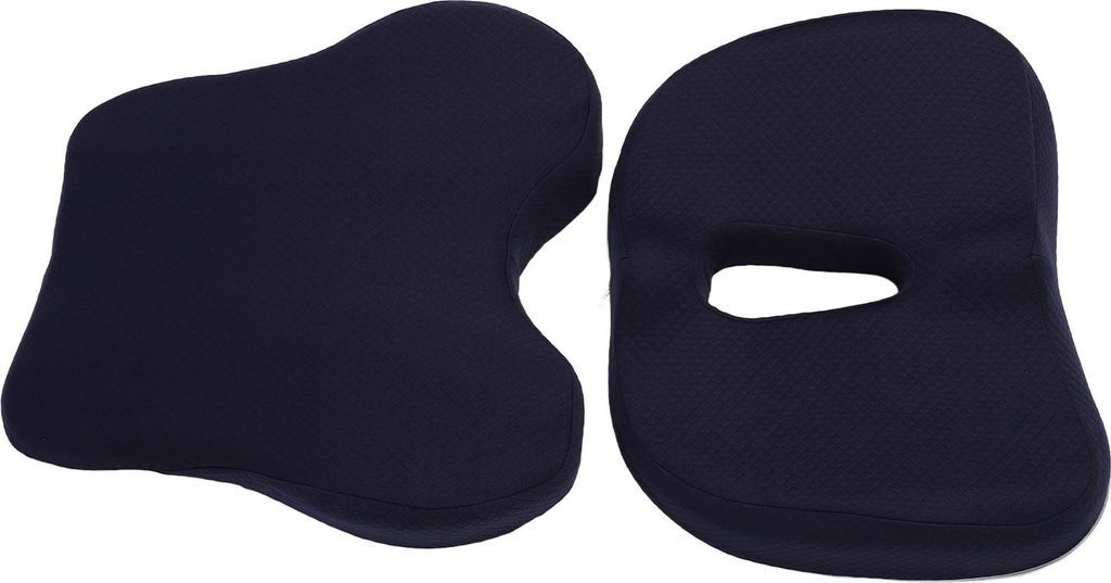 Sitzkissen und Lordosenstützkissen, verstellbares Memory-Schaum-Stuhlpolster, Rückenlehnen-Set für Büro, Blau