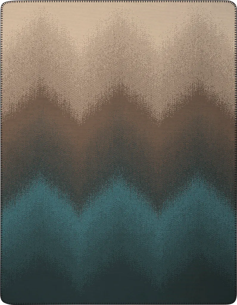 Plaid de luxe Blue Fade 150x200 Biederlack pour canapé et lit douillet