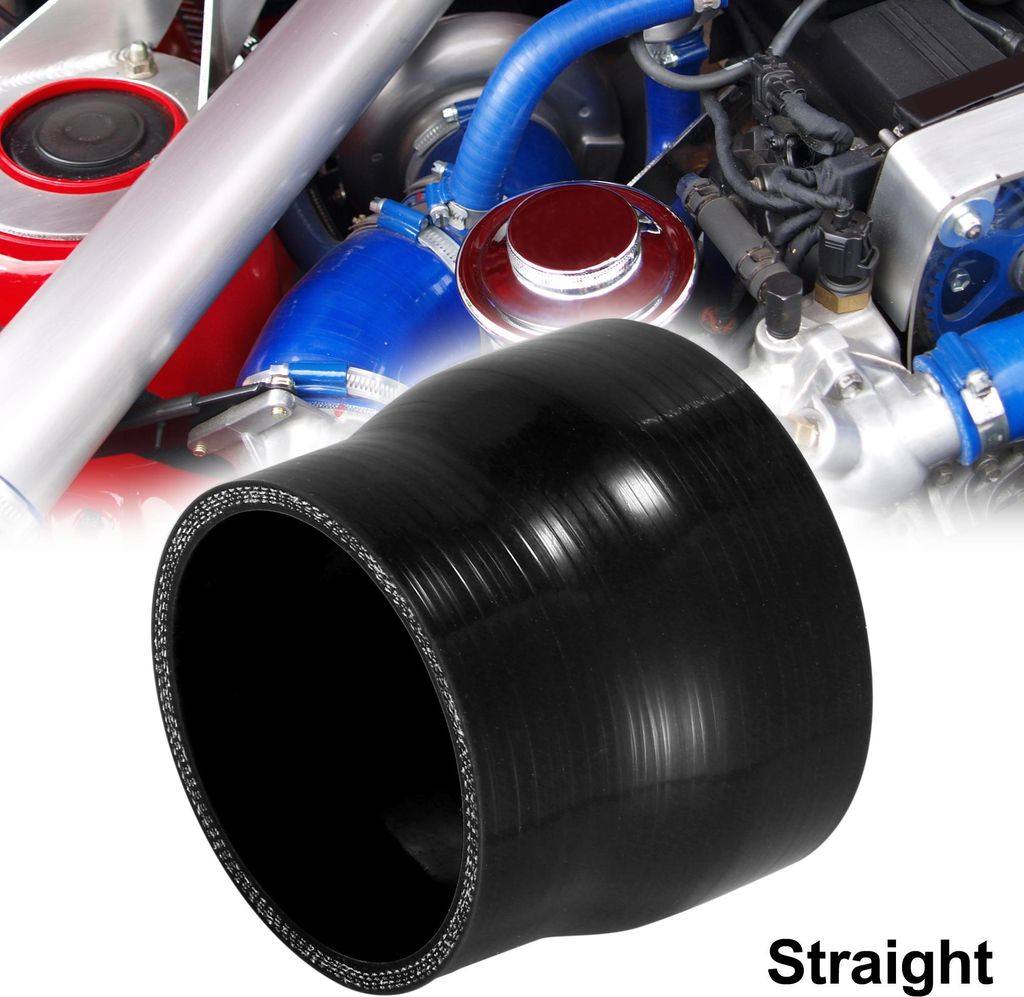Auto Gerade Silikon Kupplung Luftkühler Rohr 76-89mm 3"-3.5"Innendurchm. Schwarz