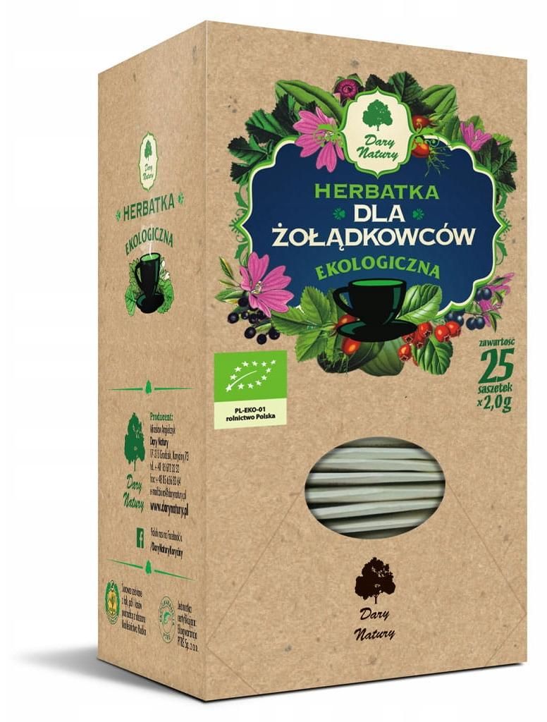 Herbatka dla żołądkowców EKO 25x2g Dary Natury żołądek jelita wątroba błony