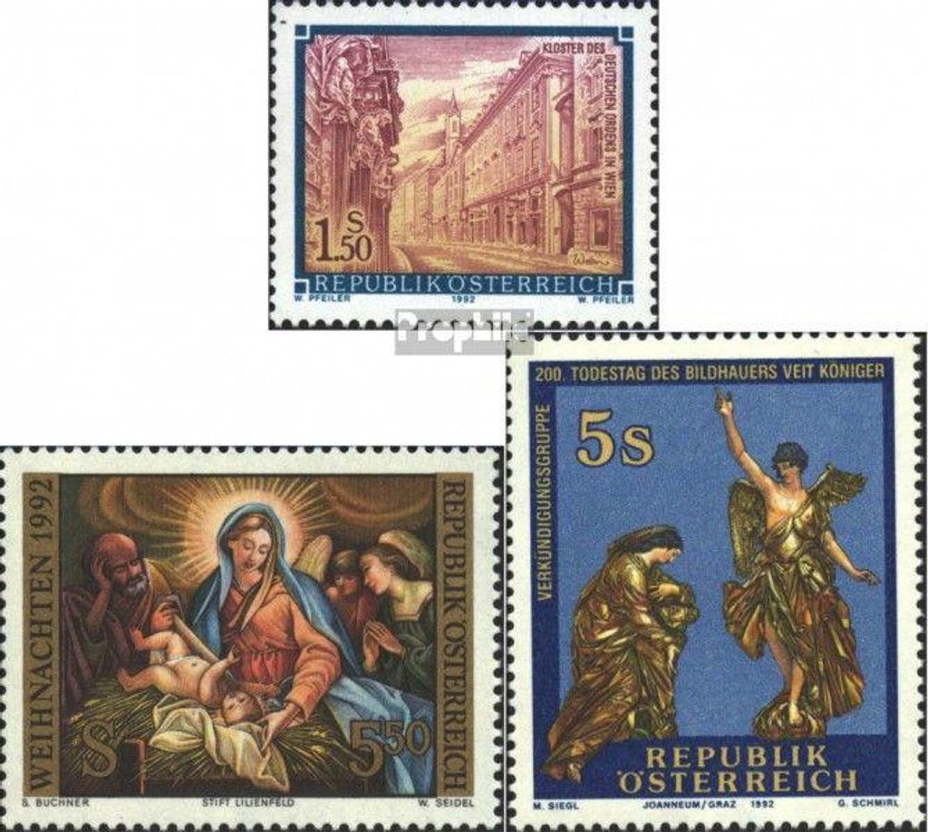Briefmarken Österreich 1992 Mi 2080,2081,2083 (kompl.Ausg.) Produktbild 
