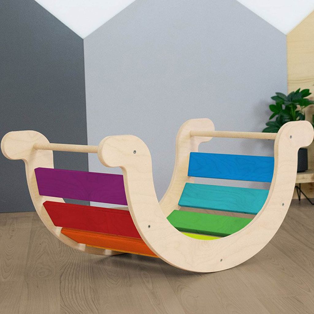 Children's Montessori Balance Swing YUPEE - Colorful rainbow