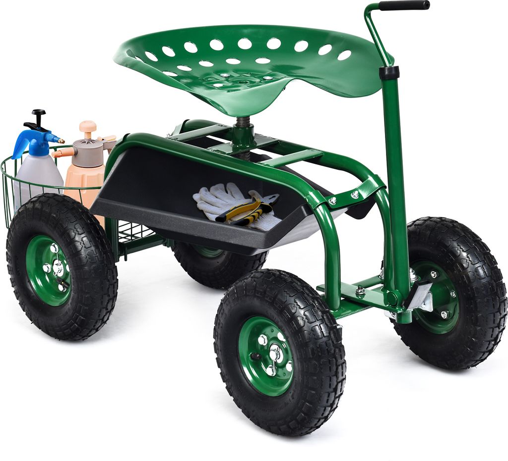 GOPLUS Gartenwagen, 360° drehbarer Gartensitz mit Produktbild 