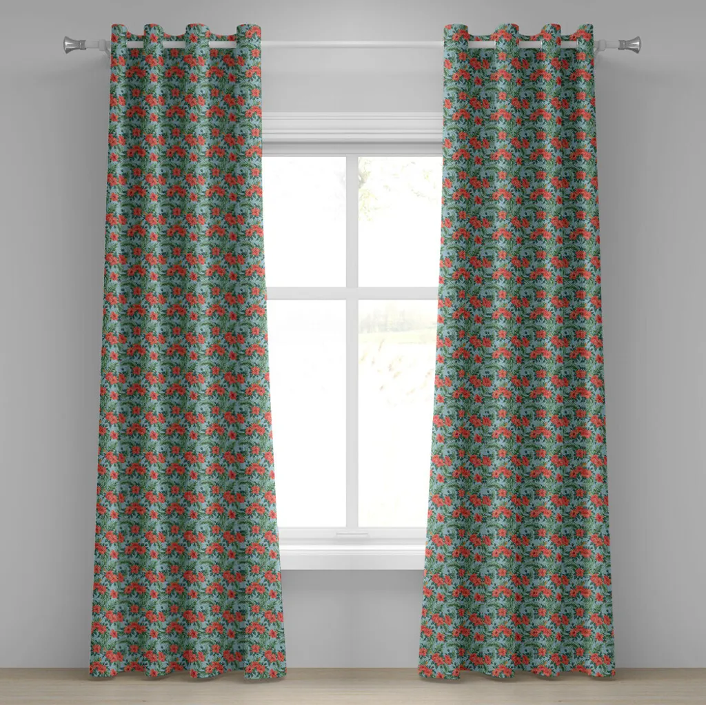 Rideau Anti-Ternes Motif Floral Hibiscus pour Illuminer une Pièce Sombre