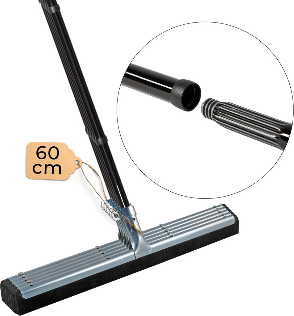 Novaliv 5x Wasserabzieher Boden Dusche 60 cm Auto mit 137 cm Stiel Duschabzieher Abzieher Dusche Boden Abzieher Fenster Profi Wasserschieber Fenste...