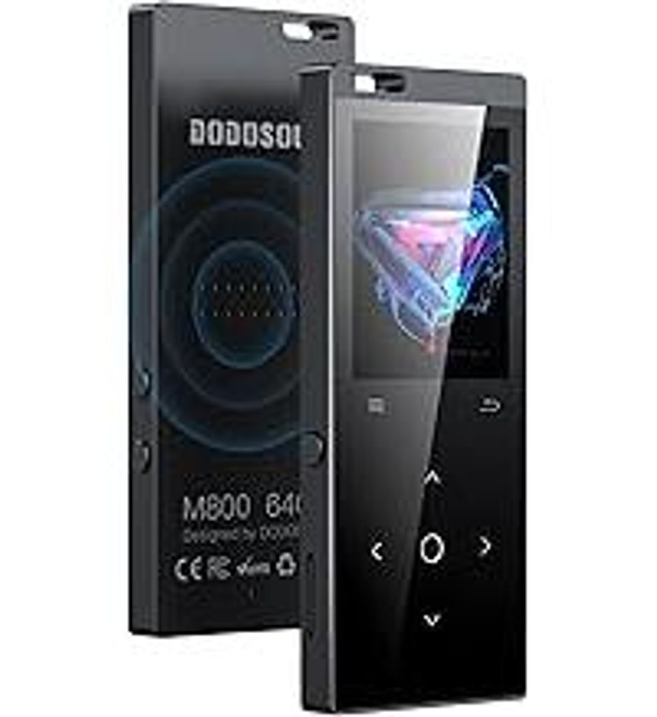 64GB MP3 Player Bluetooth - DODOSOUL MP3-Player mit Kopfhörer FM Radio Diktiergerät Mini-Design HiFi-Sound E-Book Reader Fotoalbum Ideal für Sport