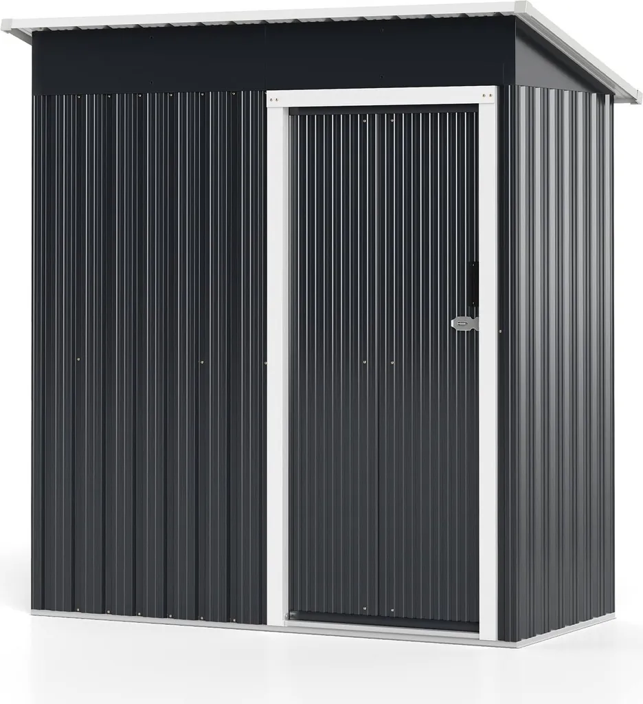 Abri de jardin métal 163 x 86 cm : solution de stockage anti-vol grise